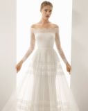 off-Shoulder Lace Tulle Wedding Dress