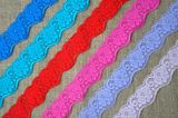 Fashion 4cm Elastic Embroidery Flower Lace for Decoration
