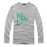 100% Organic Cotton Long Sleeve Printing Men T-Shirt