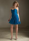 Chiffon Strapless Sweetheart Short Bridesmaid Dresses (BD3055)