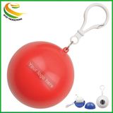 Mini Portable Ball Shape Promotional Raincoat Keychain