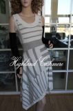 Ladies' Wool Viscose Sleeveless Intarsia Skirt with Stripes