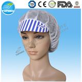 PP Disposable Worker Cap with Peak & Snood & Elastic