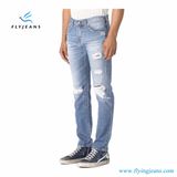 2017 New Design Destroyed Denim Jeans with Tapered Fit for Men by Fly Jean