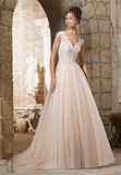 2016 Champagne Deep-V Lace Bridal Wedding Dresses Wd5368