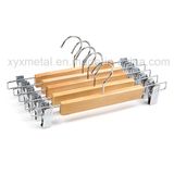 Wholesale Wooden Pants Hangers with Width Adjustable Clips