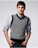 ODM Jacquard V Neck Vest Man Sweater