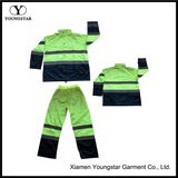 Hi Vis Safety Nylon Raincoat Pants Workwear Mens Reflective Rain Suit