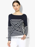 OEM Fashion Hot Sales Round Neck Spandex Sweater Blouse (W17-822)