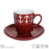 Lovely 3oz Red Color Espresso Cup & Saucer