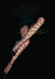 Stripe Pattern Fish Net Panty Hose 8550