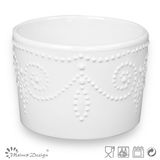 Embossed Ceramic Ice Cream Bowl