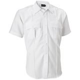 Men's White Short Sleeve Pilot Uniform Dress Work Shirt