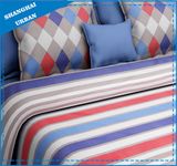 Diamond Stripe Colorblock Cotton Duvet Cover Set