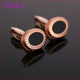 High Quality Dollar Rose Gold Plating Agate Cufflinks L52305