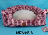 Design Soft Dog Cushion Grid Square Flocked Cotton Pet Beds