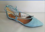 Lady Leather Serpentine Lashing with Pointed Flat Shoes