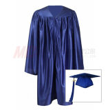 Summer Sale Delicated Shiny Royal Blue Graduation Cap Gown for Kindergarten