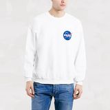 New Arrival OEM Men Comfortable White Nasa Print Sweatshirt