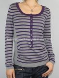 Women Knitted Round Neck Fashion Clothes with Buttons (12AW-257)