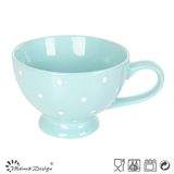 12oz Ceramic Soup Bowl Solid Glaze with Dots Design