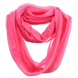 Girls Fashion Plain Color Polyester Chiffon Summer Infinity Scarf (YKY1110)