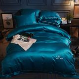 Home Textile Satin Silk Bed Sheet Comforter Cover Bedding Set