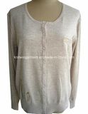 Women 70%Polyester 30%Nylon Cardigan Sweater with Buttons (12-003)