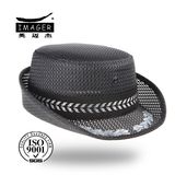 Gray Bucket Cap with Embroidered Peak
