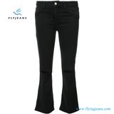 New Ripped Black Women Boot-Cut Denim Jeans