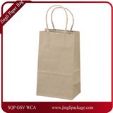 100% Recycled Brown Kraft Paper Bags Shopping Mechandise Party Gift Bag, Paper Shopping Bag with Print Logo by Customer