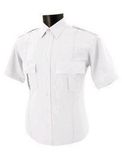 Police/Security White Polyester Shirt Short Sleeve