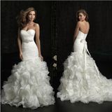 Ruffled Organza Strapless Bridal Wedding Dresses (SMT001)