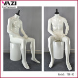 Sitting Shiny Male Mannequins with Wooden Head Cover