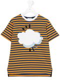 Custom Girl's Cloud Printed Striped T Shirt