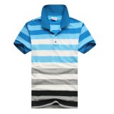 Men Polo Stripe Fashion High Quality Gradient T-Shirt (1288)