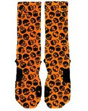 Cool Orange Skull Fashion Man Elite Sock