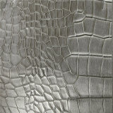 Plated Silver Crocodile PVC Synthetic Leather for Handbags (W195)