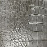 Plated Silver Crocodile PVC Synthetic Leather for Handbags (W195)