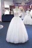 Lace Pearls Evening Dress Bridal Gown Dresses Gowns (Q90366)