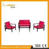Fireproof Sunproof Modern Outdoor Garden Aluminum Lounge Chair Cheap Sofa Set with Red Cushions Dining Furniture