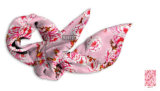 Color Pink Design Silk Scarf for Women