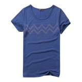 2017 New Design Fashion Women T Shirts Ladies Sequin Knitted T Shirt Printing O-Neck T-Shirt