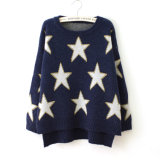 Fashionable Polyester Tight O-Neck Woman Start Sweater Cheap Multi-Color Sweater for Winter