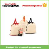 Promotional Recycle Travel Sport Cotton Canvas Drawstring Backpack