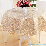 2016 Fashion New Style 100%Polyester Round Jacquard Durable PVC Eco-Friendly Printed Tablecloth