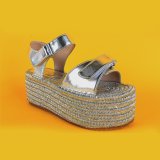 2017 Women Gold Thick Platformfashion Sandals Espadrilles