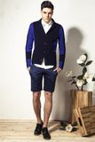 Customized Shawl Collar Knit Men Cardigan Sweater with Button