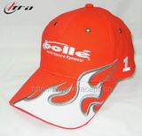 3D Flame Embroidery Baseball Cap Orange