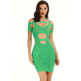 Green Sexy Bandage Dress Ladies Club Dress